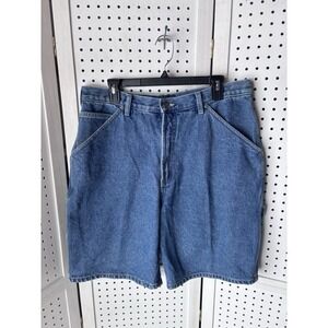 VTG Route 66 Men's 36 Denim Jean Shorts Blue Carpenter Y2K